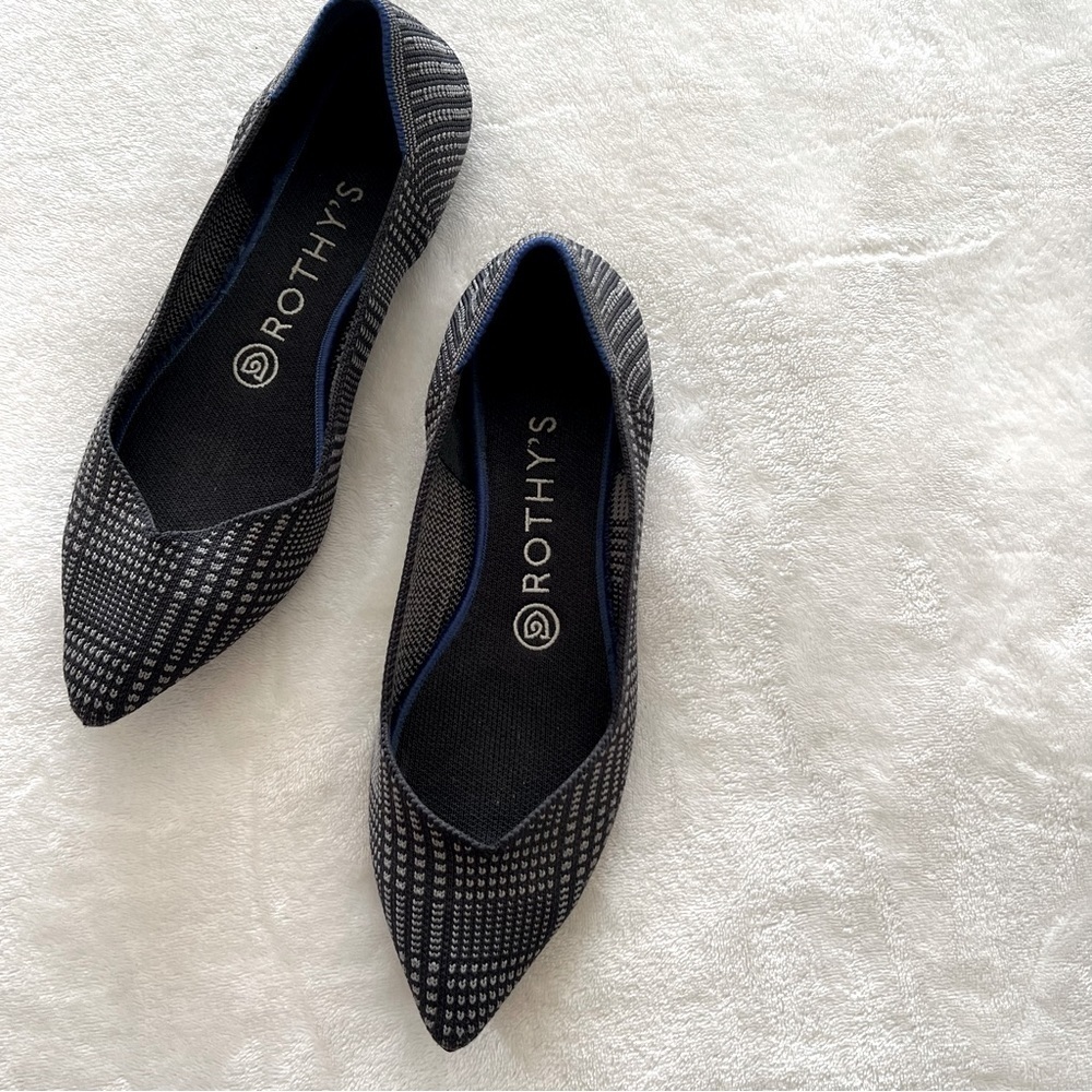Rothy’s Glen Plaid Pointed Flats Retired Unicorn Limited Edition Rare 7.5 Women
